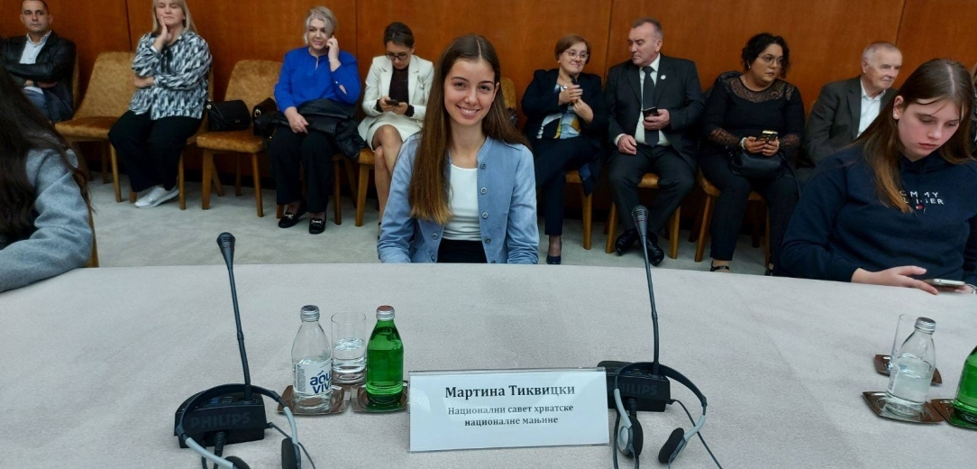 Martina Tikvicki predstavnica hrvatske nacionalne zajednice na prijemu povodom Dana djevojčica